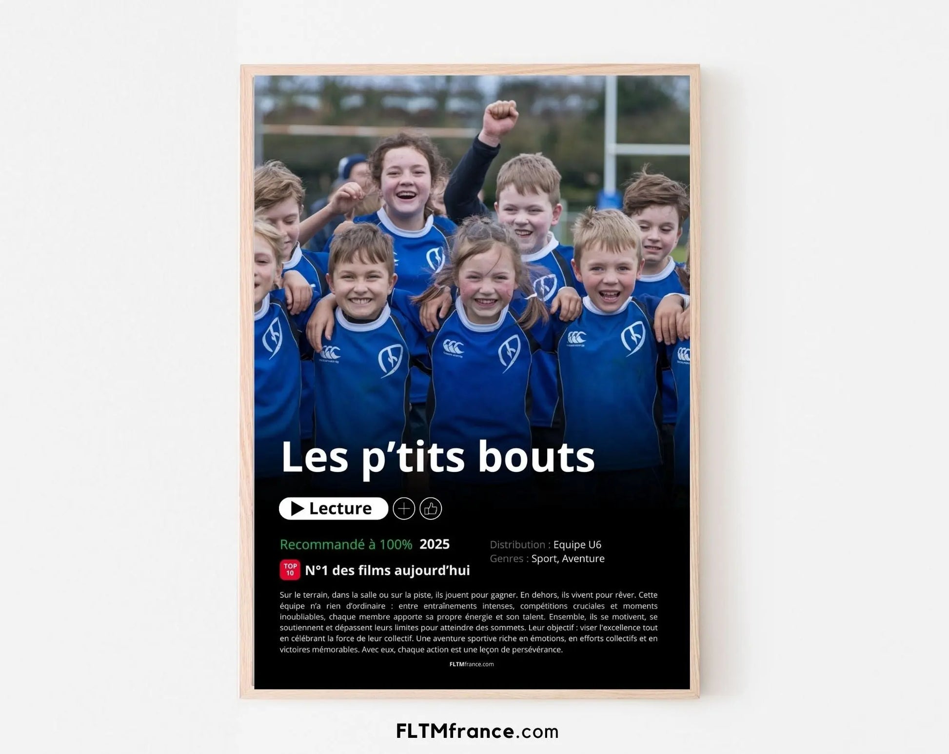 Affiche Netflix Equipe de rugby personnalisée FLTMfrance