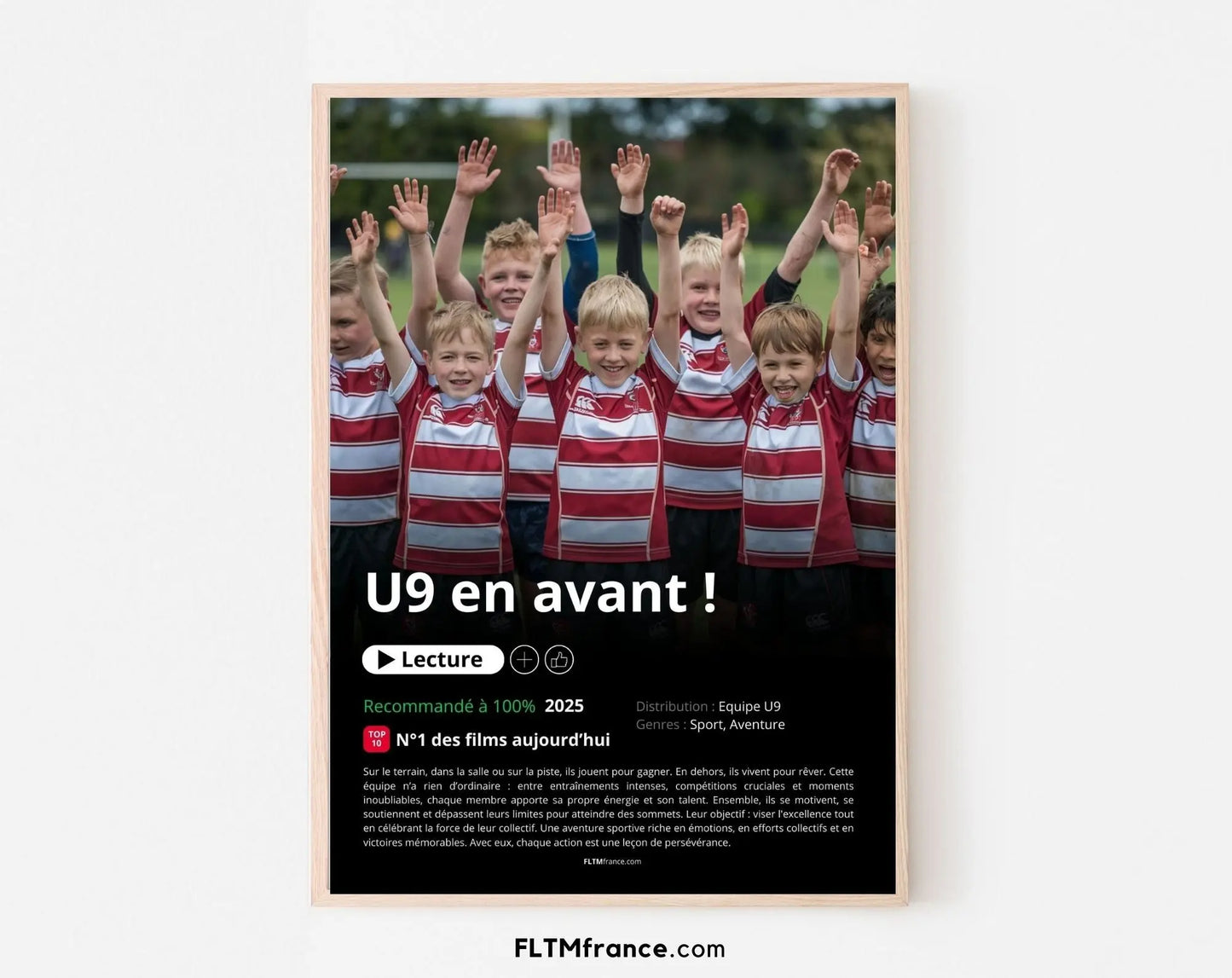 Affiche Netflix Equipe de rugby personnalisée FLTMfrance