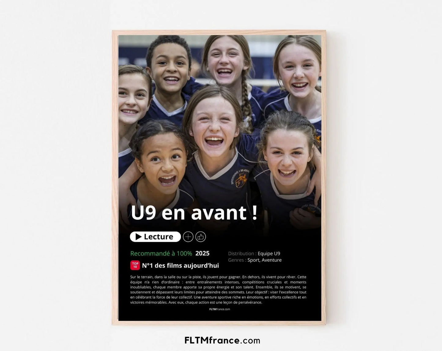 Affiche Netflix Equipe de volley-ball personnalisée FLTMfrance