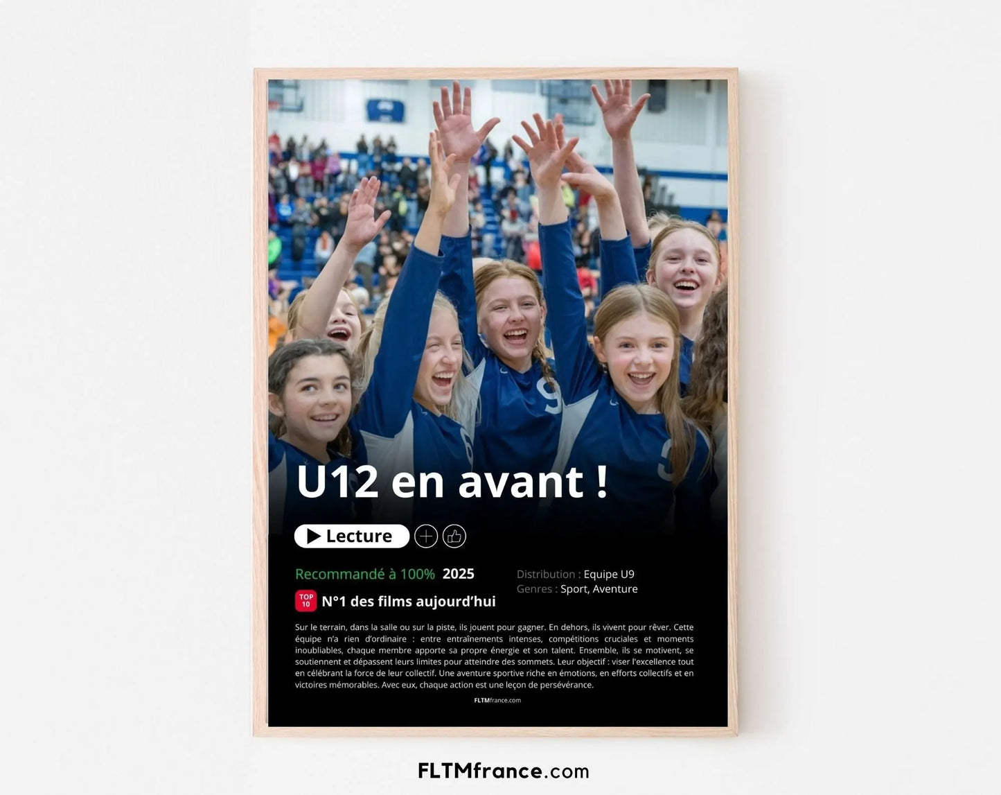 Affiche Netflix Equipe de volley-ball personnalisée FLTMfrance