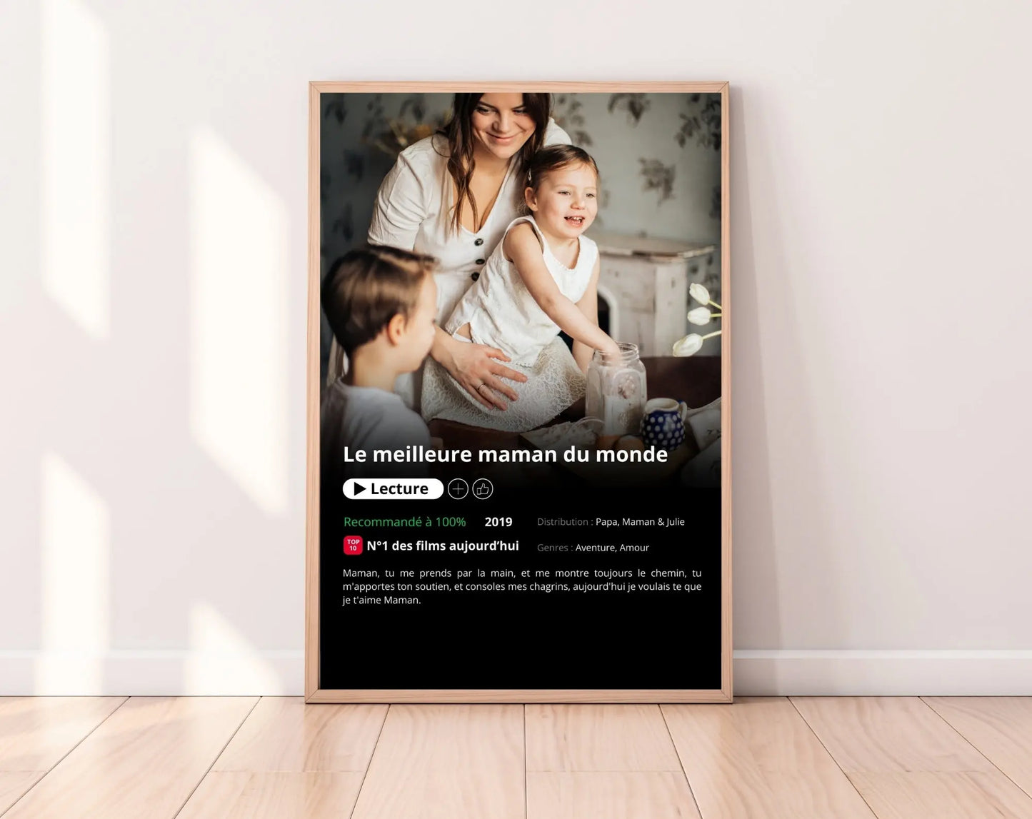 Affiche Netflix Maman personnalisée FLTMfrance