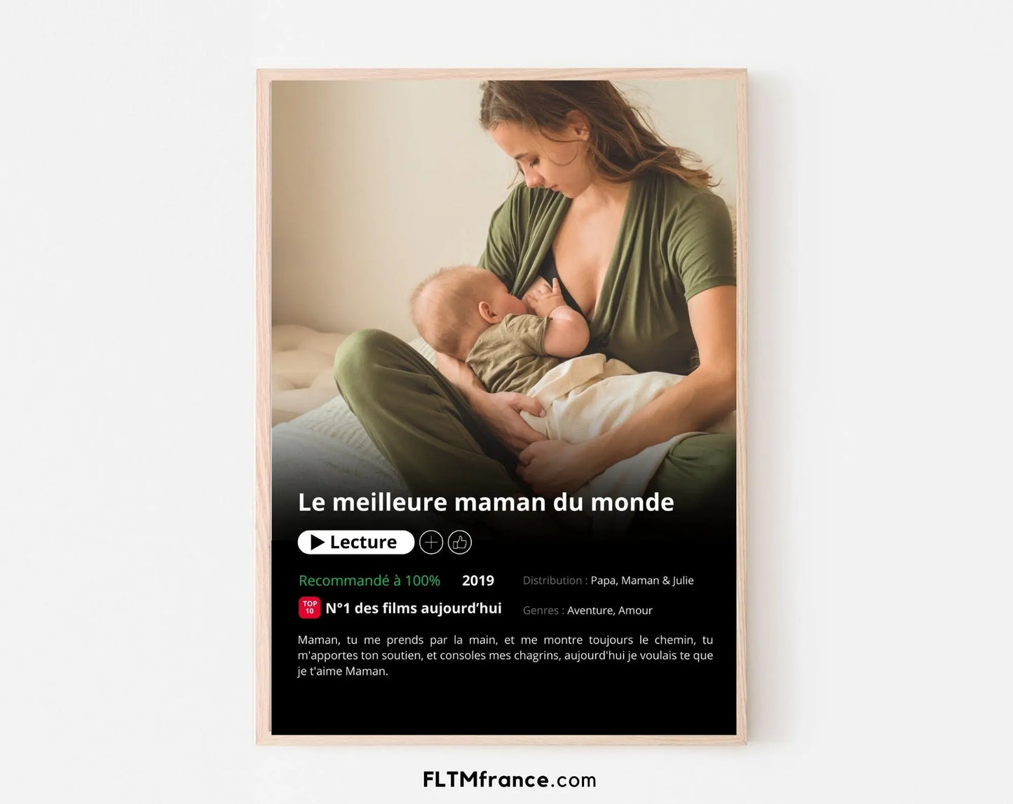 Affiche Netflix Maman personnalisée FLTMfrance