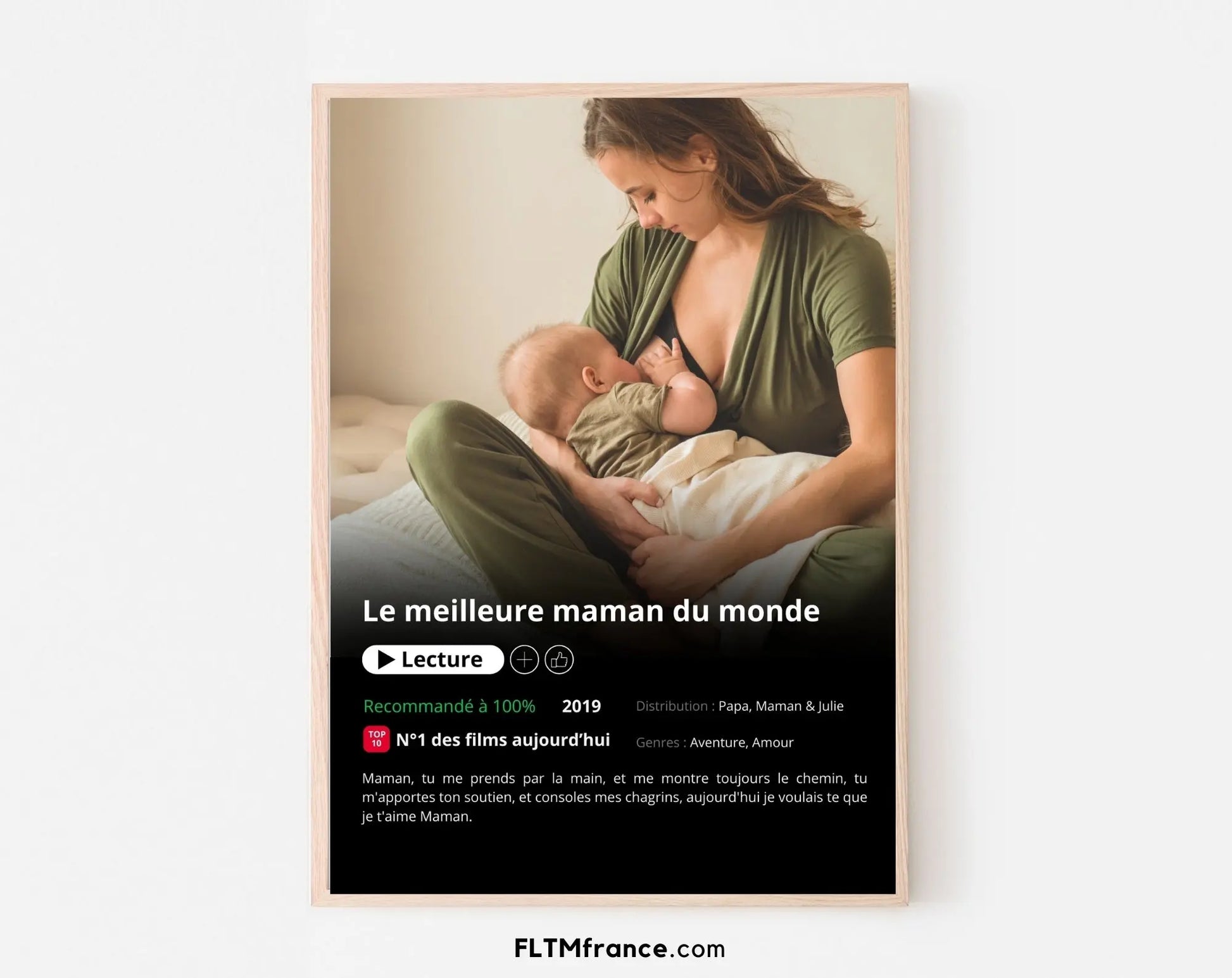 Affiche Netflix Maman personnalisée FLTMfrance