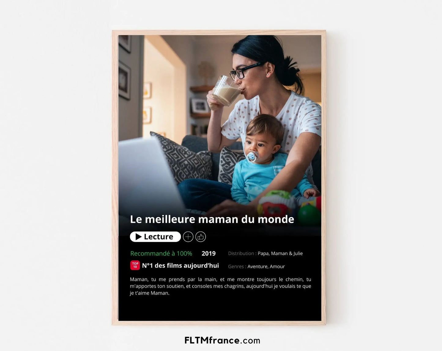 Affiche Netflix Maman personnalisée FLTMfrance