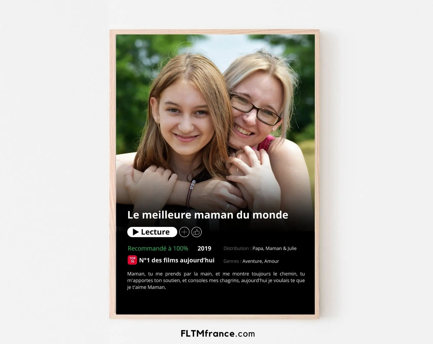 Affiche Netflix Maman personnalisée FLTMfrance