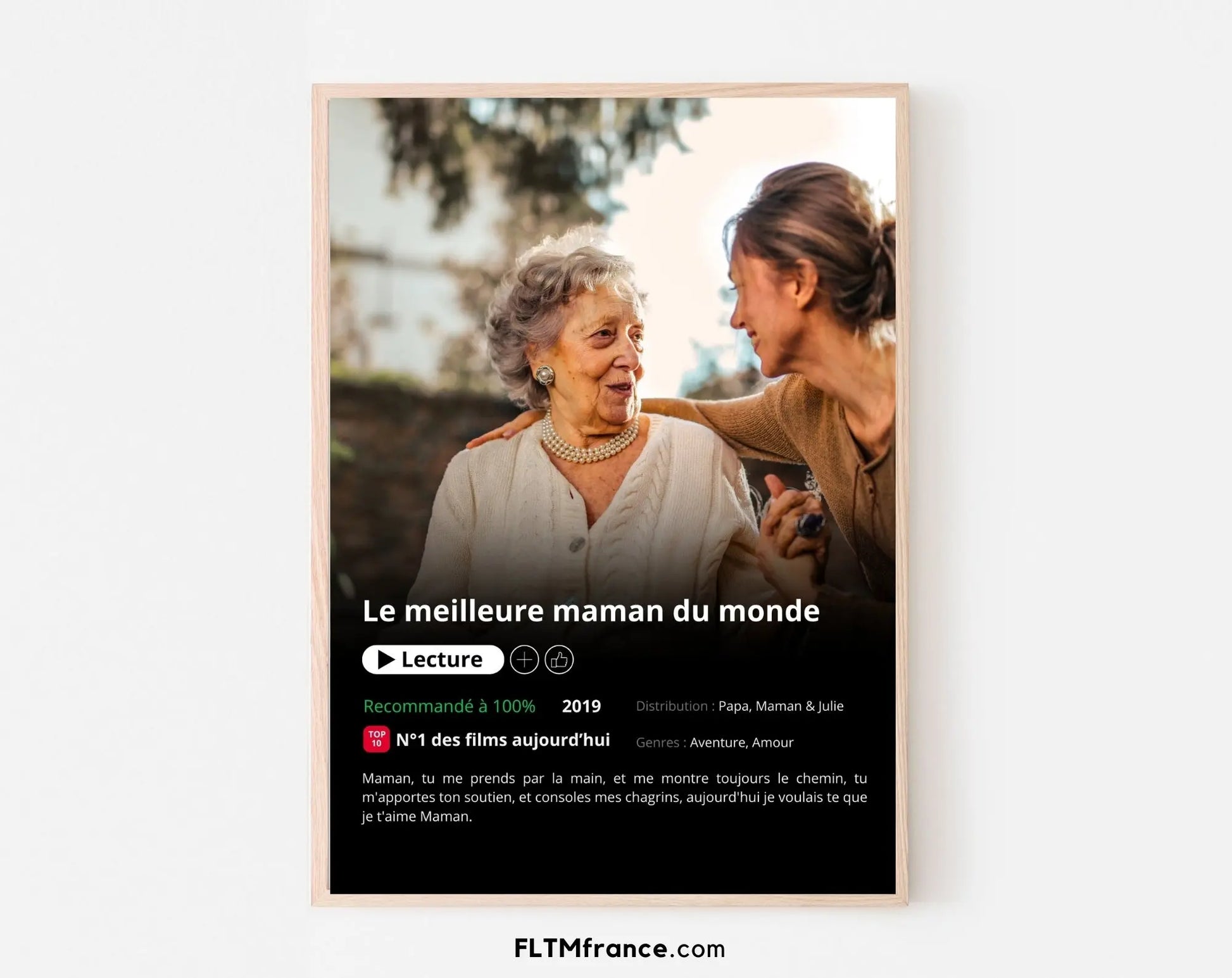 Affiche Netflix Maman personnalisée FLTMfrance