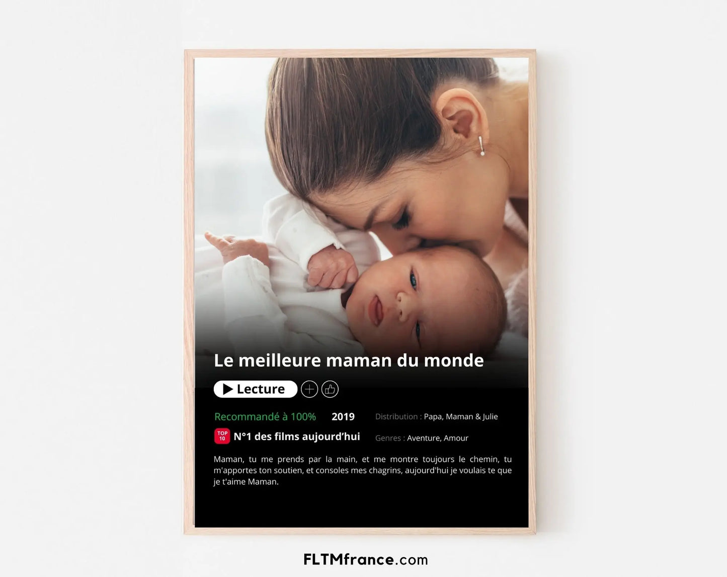 Affiche Netflix Maman personnalisée FLTMfrance