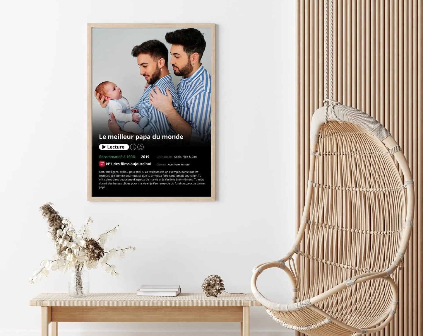 Affiche Netflix Papa personnalisée FLTMfrance