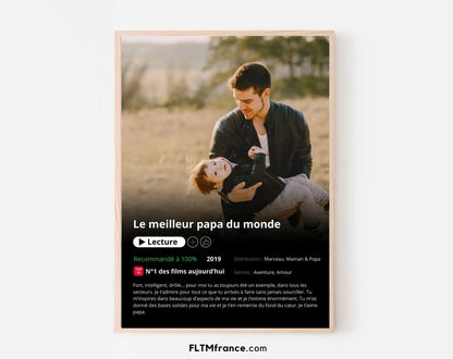 Affiche Netflix Papa personnalisée FLTMfrance