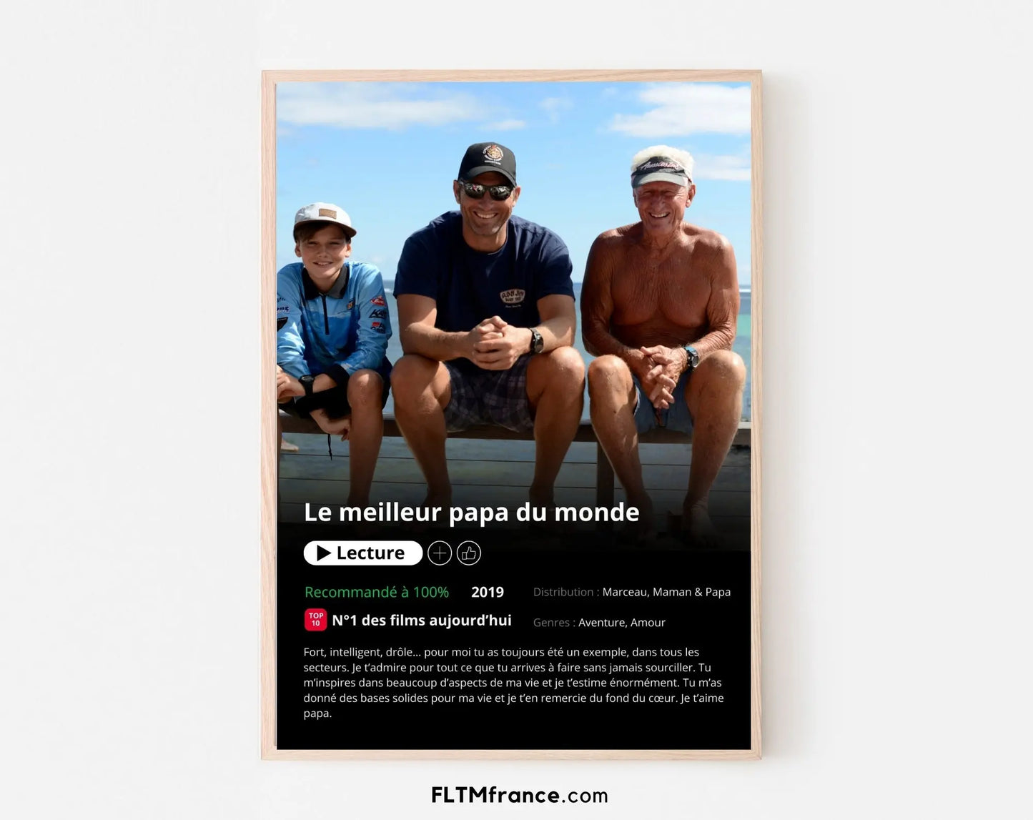 Affiche Netflix Papa personnalisée FLTMfrance