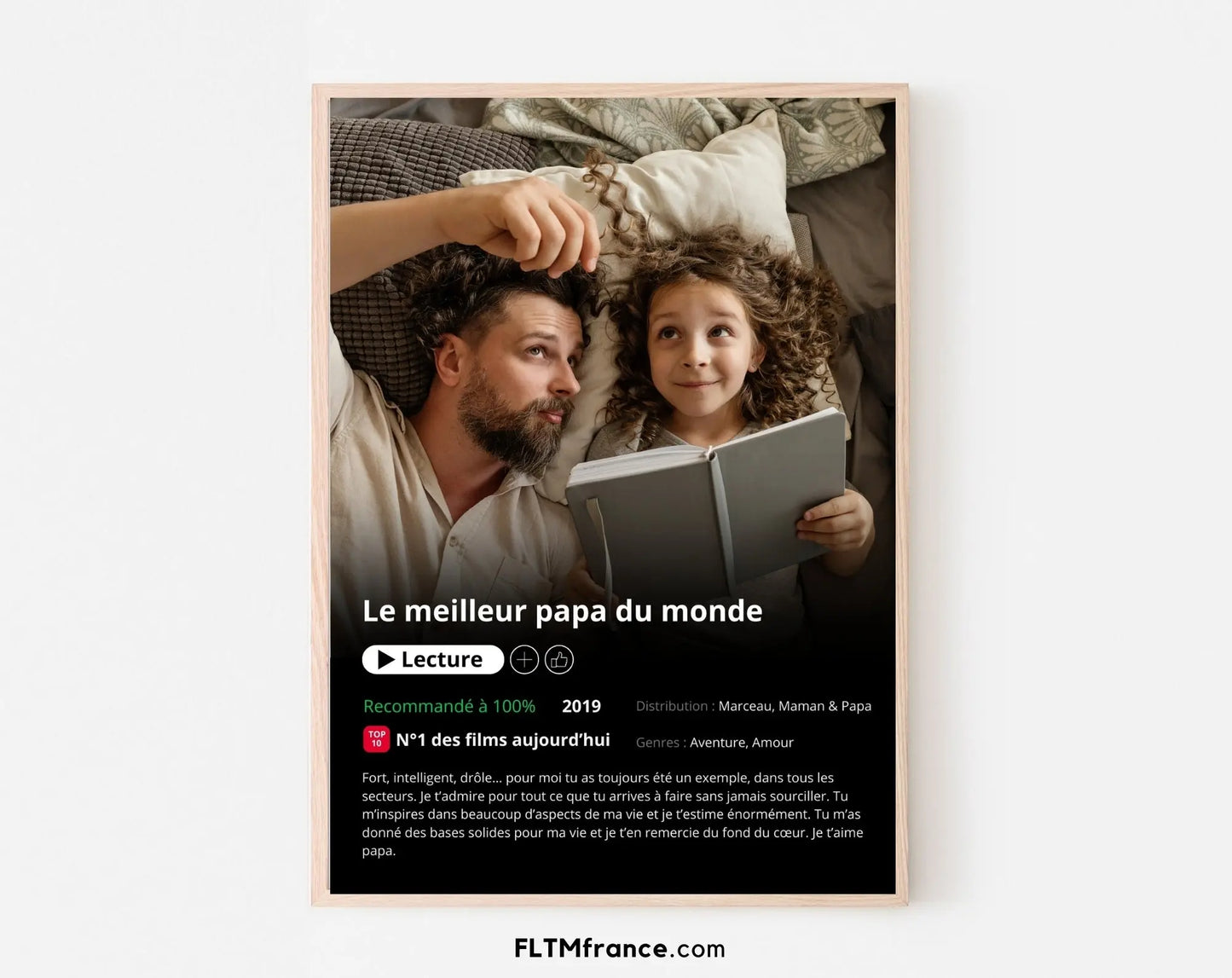 Affiche Netflix Papa personnalisée FLTMfrance