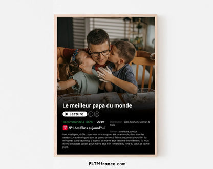 Affiche Netflix Papa personnalisée FLTMfrance