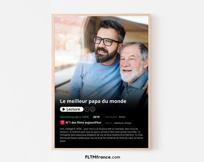 Affiche Netflix Papa personnalisée FLTMfrance