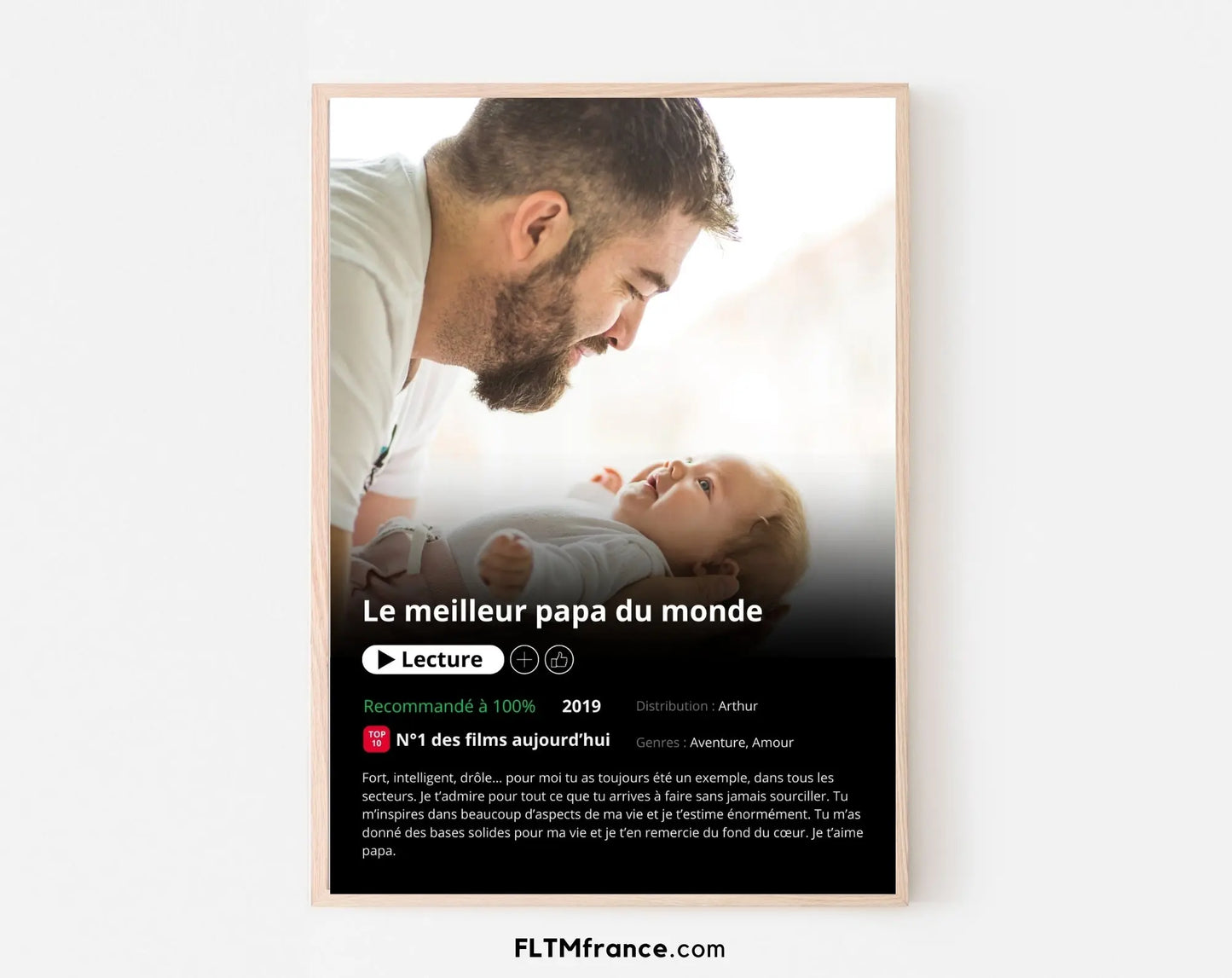 Affiche Netflix Papa personnalisée FLTMfrance