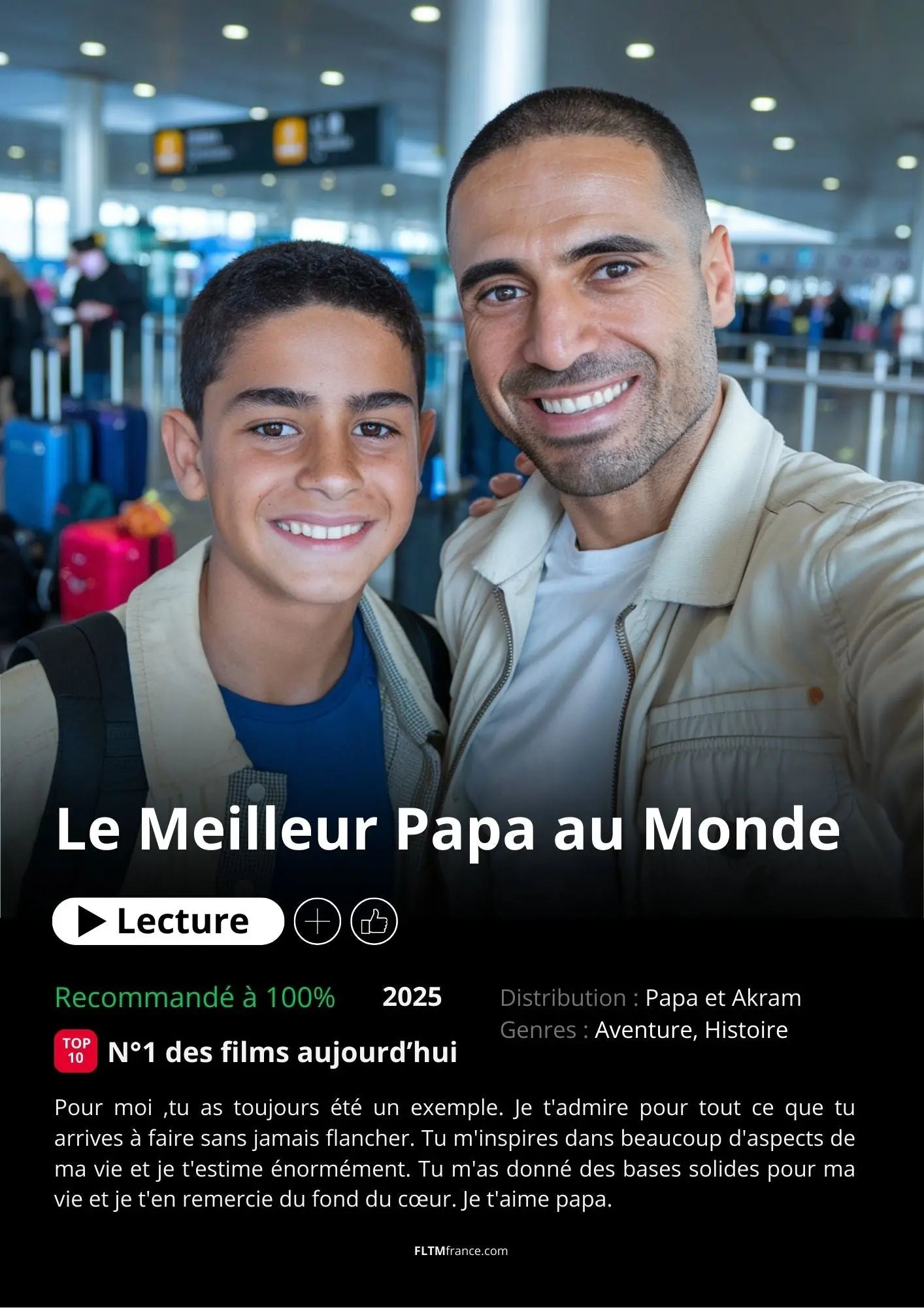 Affiche Netflix Papa personnalisée FLTMfrance