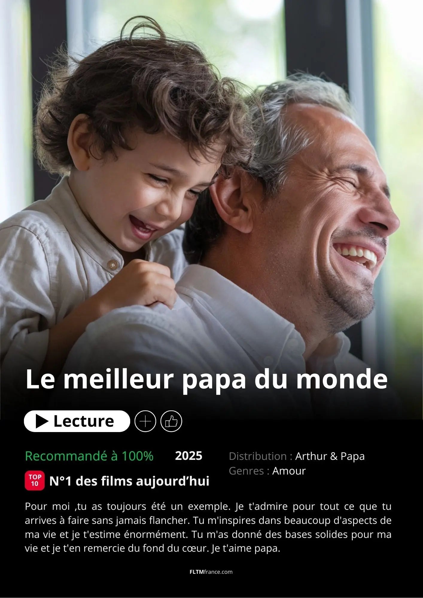 Affiche Netflix Papa personnalisée FLTMfrance