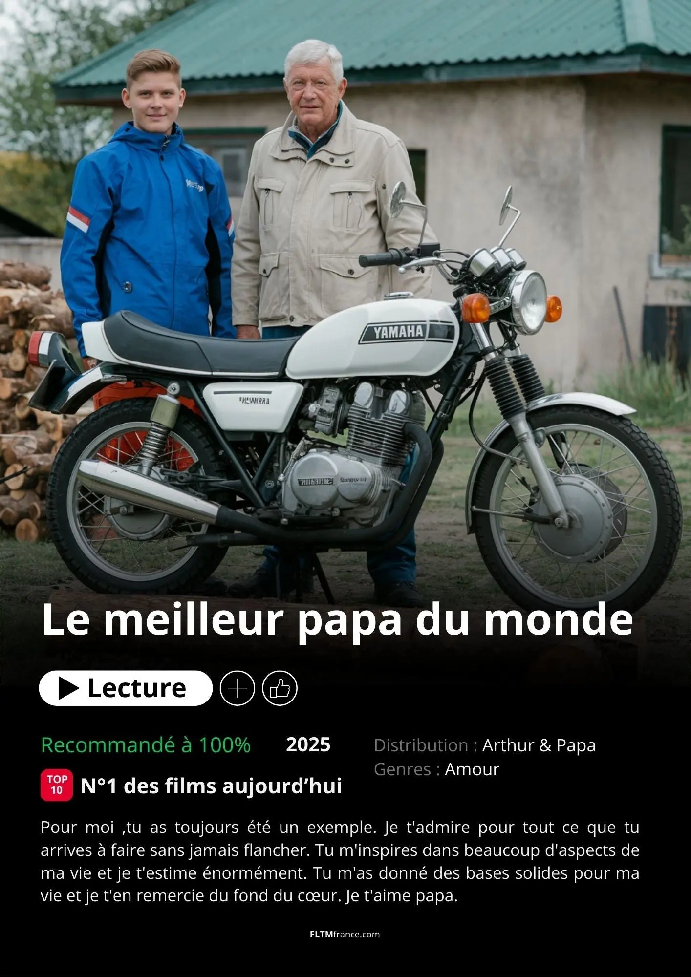 Affiche Netflix Papa personnalisée FLTMfrance