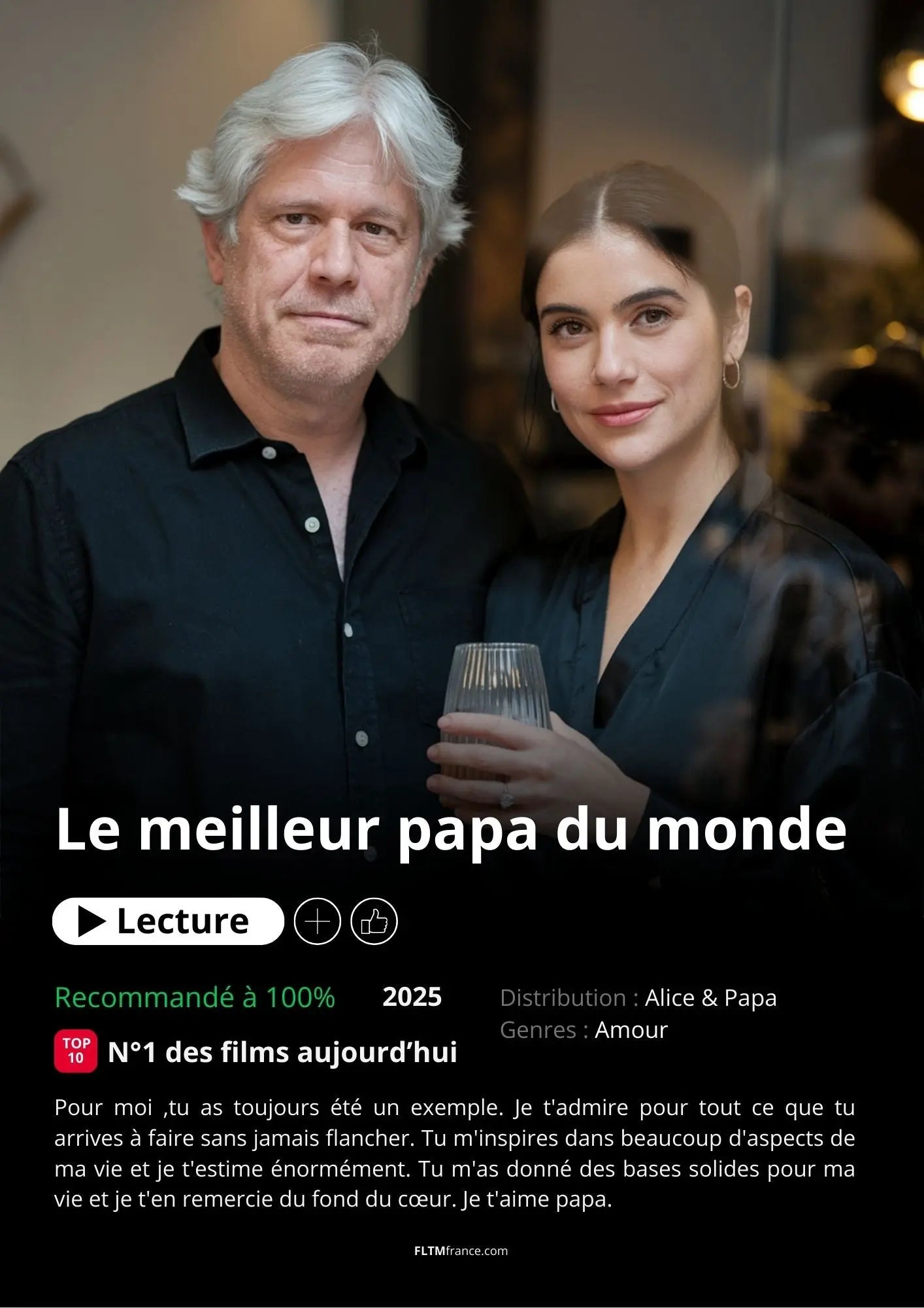 Affiche Netflix Papa personnalisée FLTMfrance