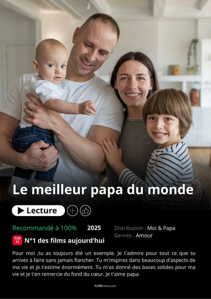 Affiche Netflix Papa personnalisée FLTMfrance