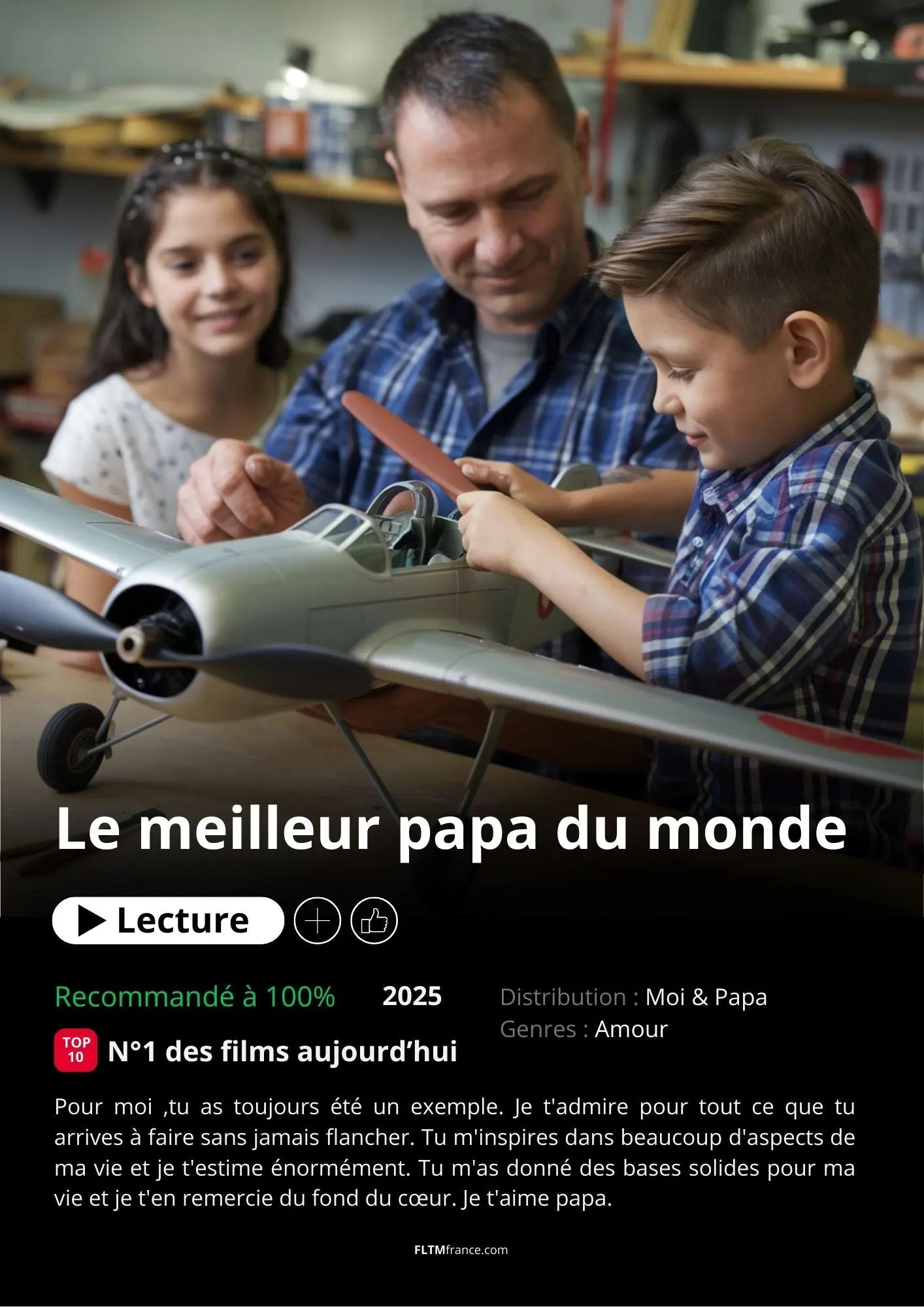 Affiche Netflix Papa personnalisée FLTMfrance