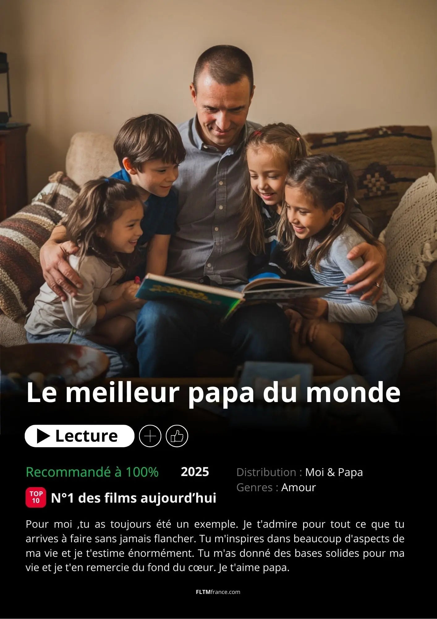 Affiche Netflix Papa personnalisée FLTMfrance