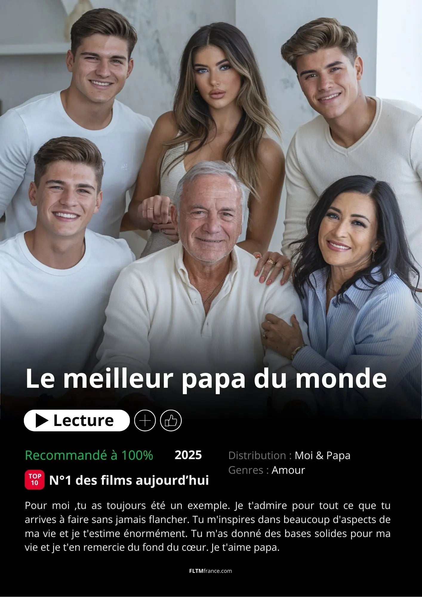 Affiche Netflix Papa personnalisée FLTMfrance