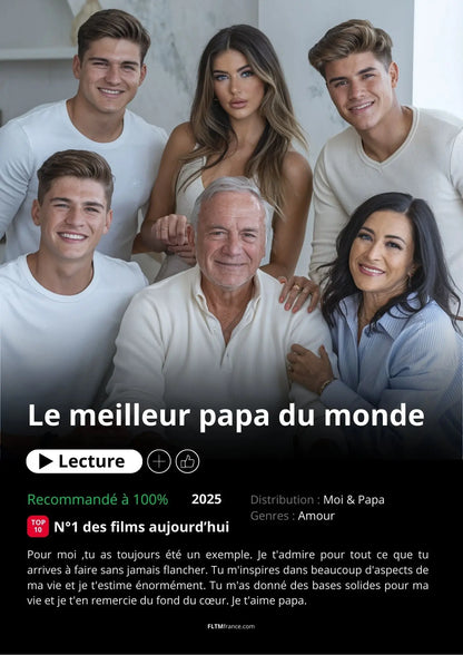 Affiche Netflix Papa personnalisée FLTMfrance