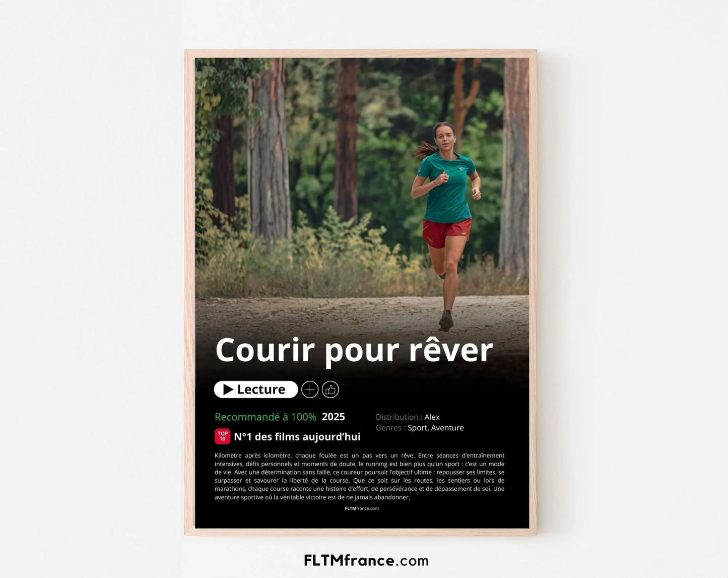 Affiche Netflix Running course à pied personnalisée FLTMfrance