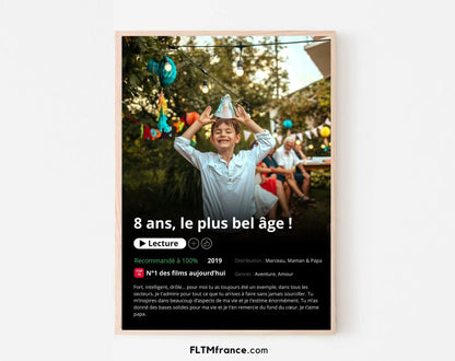 Affiche Netflix anniversaire personnalisée FLTMfrance