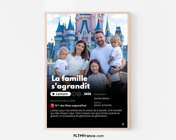 Affiche Netflix annonce grossesse personnalisée