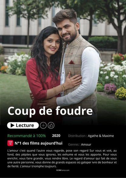 Affiche Netflix couple personnalisée FLTMfrance