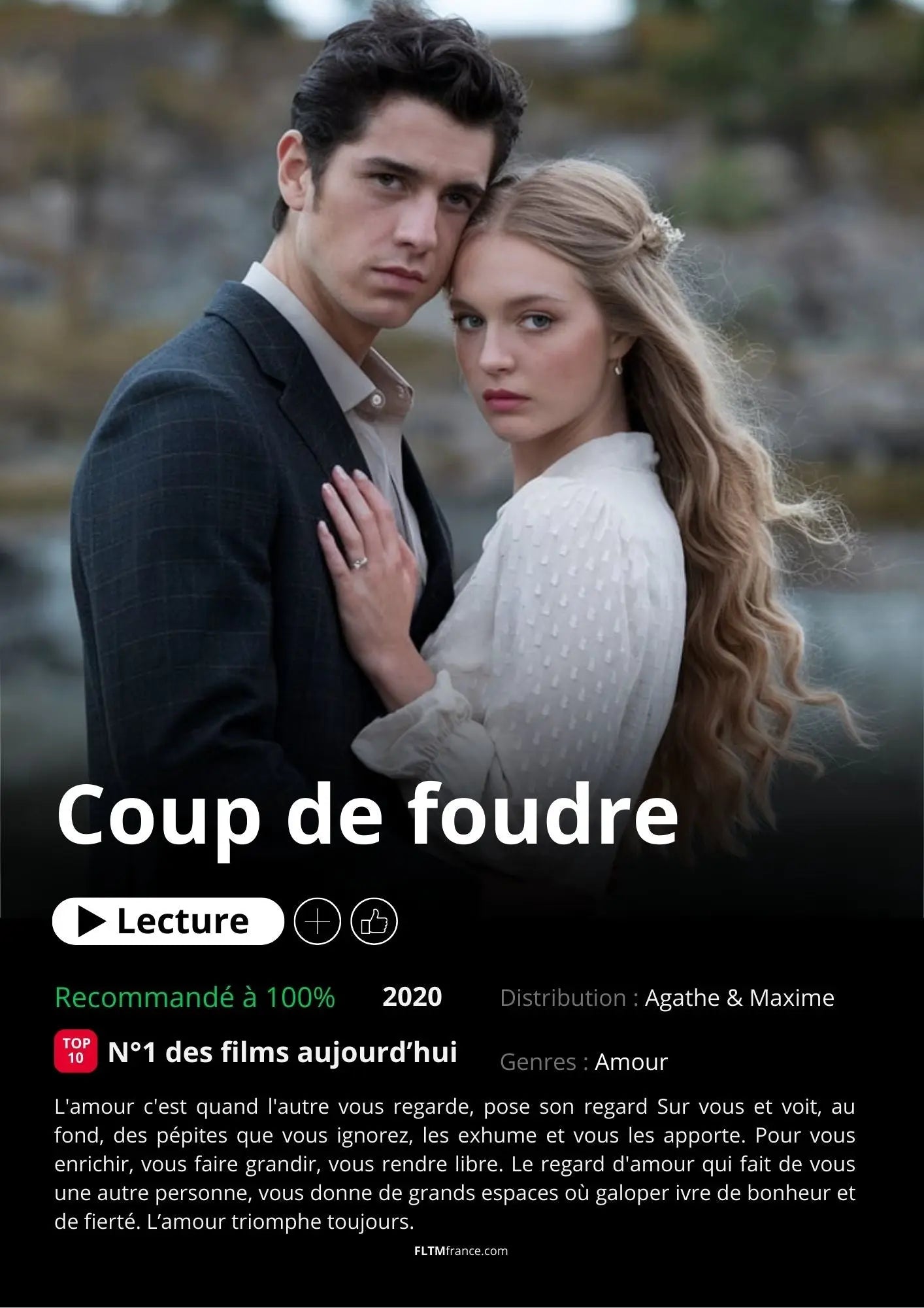 Affiche Netflix couple personnalisée FLTMfrance