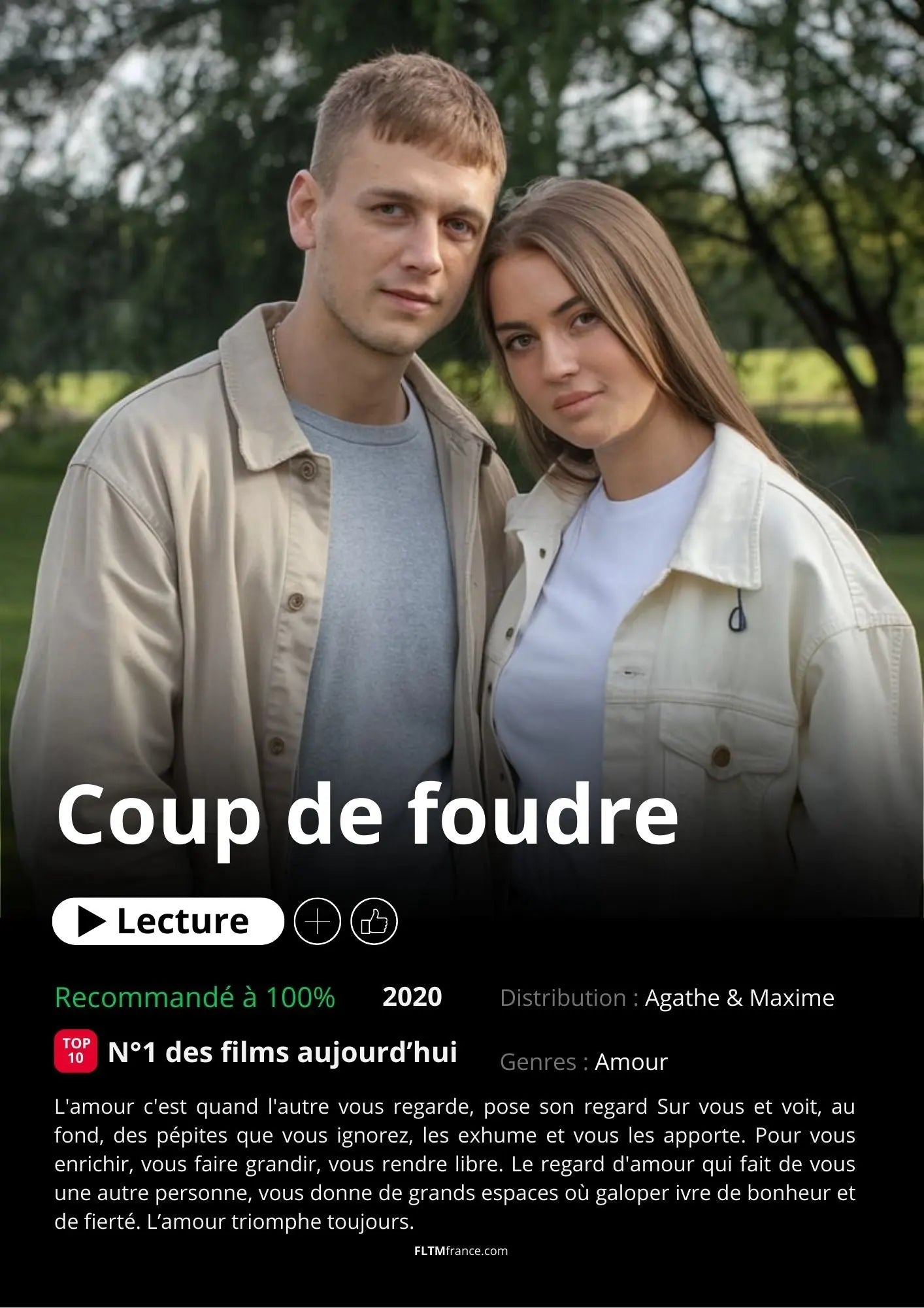 Affiche Netflix couple personnalisée FLTMfrance