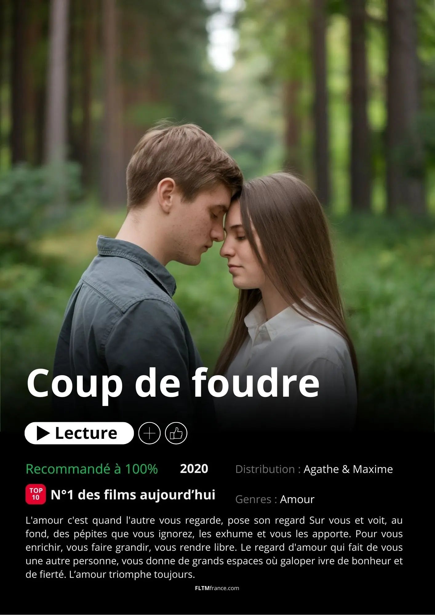 Affiche Netflix couple personnalisée FLTMfrance