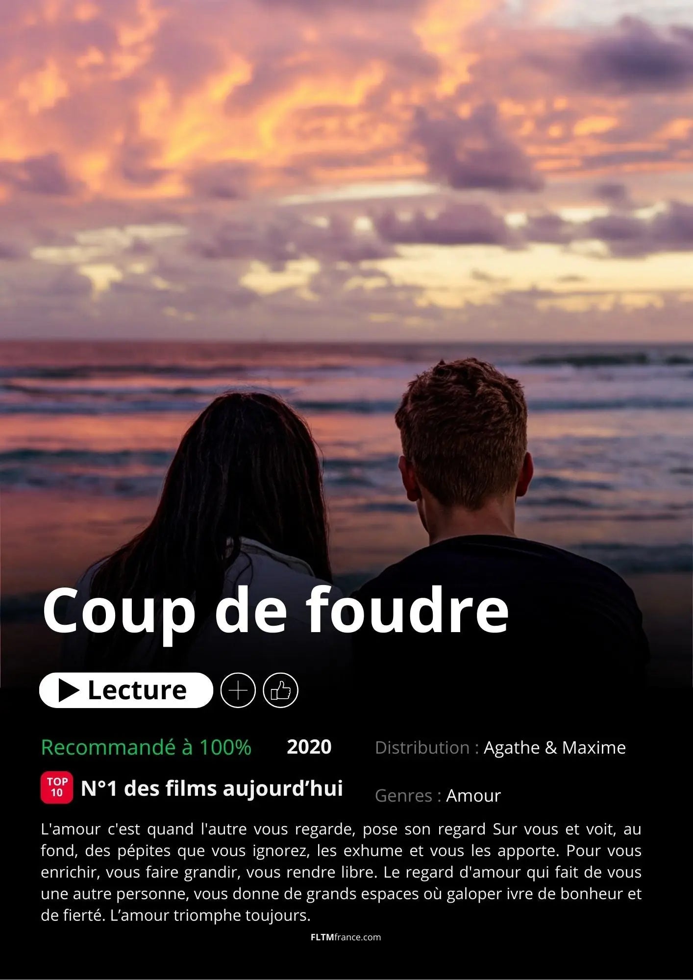 Affiche Netflix couple personnalisée FLTMfrance