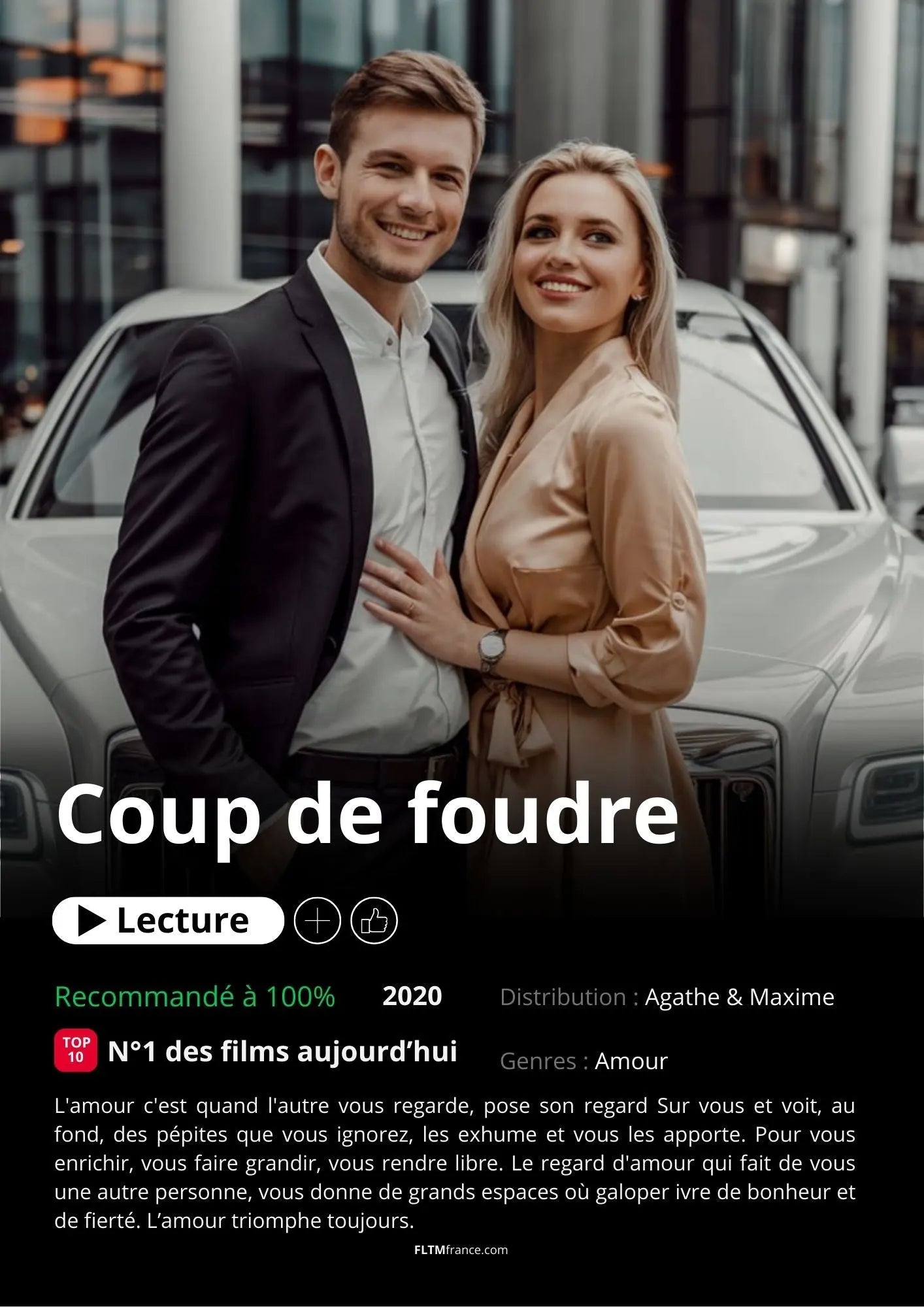 Affiche Netflix couple personnalisée FLTMfrance