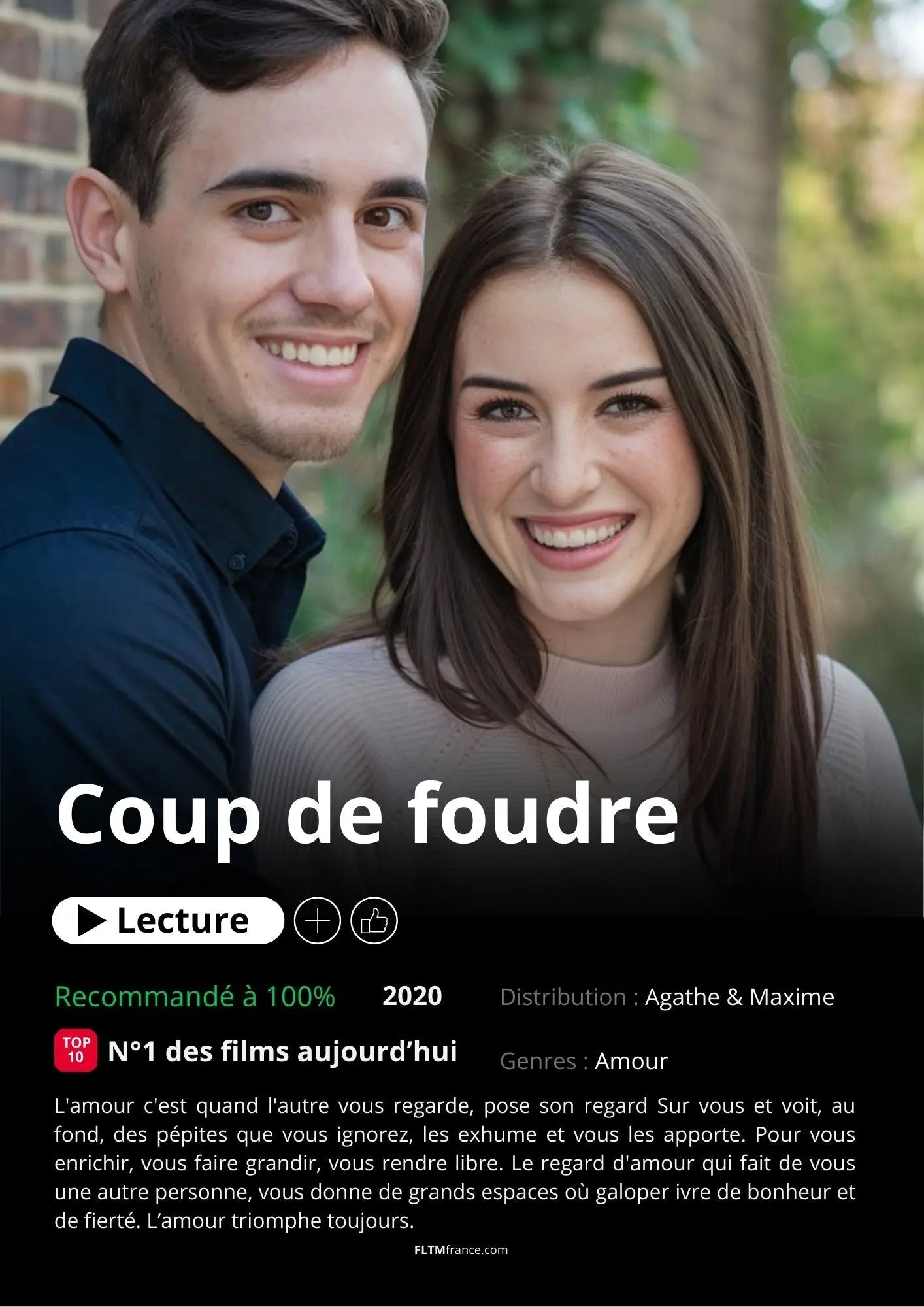 Affiche Netflix couple personnalisée FLTMfrance