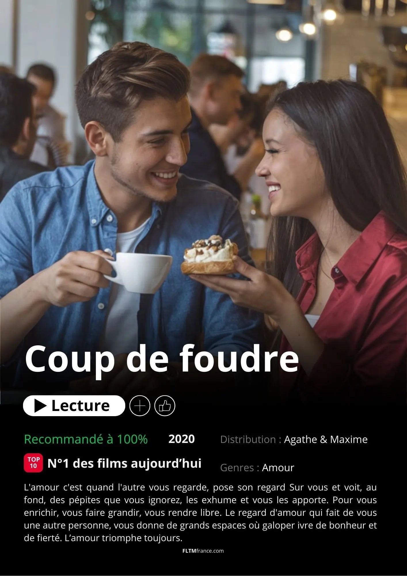 Affiche Netflix couple personnalisée FLTMfrance