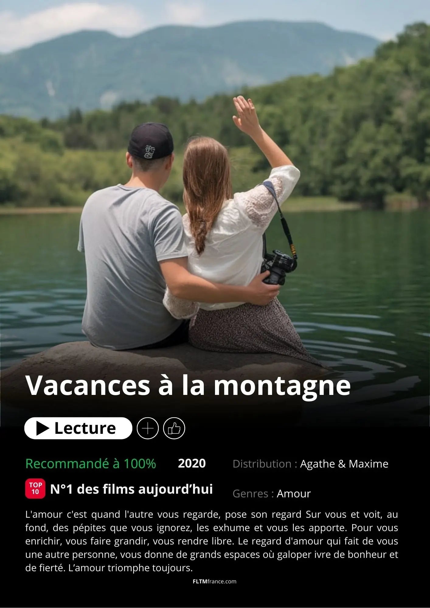 Affiche Netflix couple personnalisée FLTMfrance