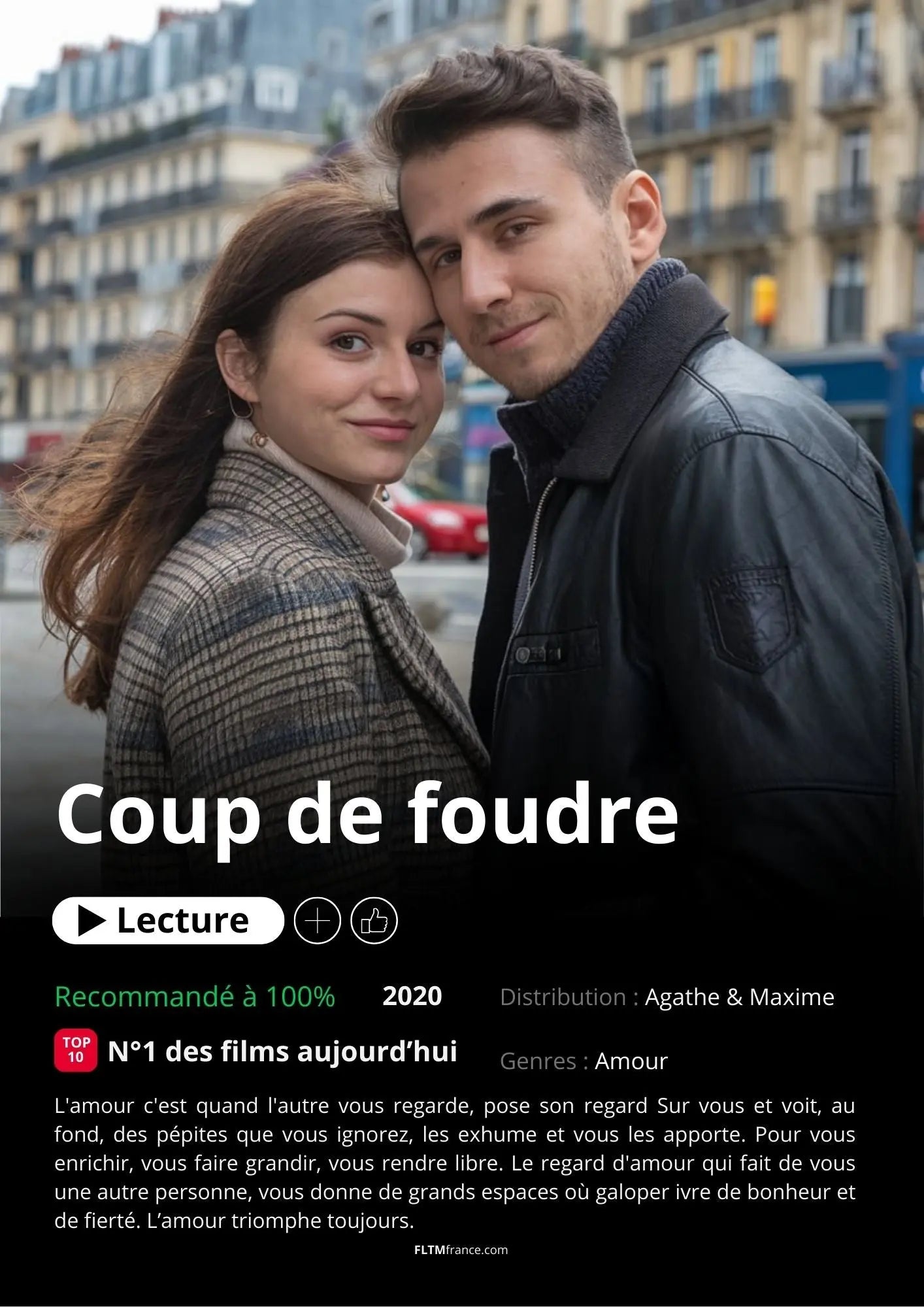 Affiche Netflix couple personnalisée FLTMfrance