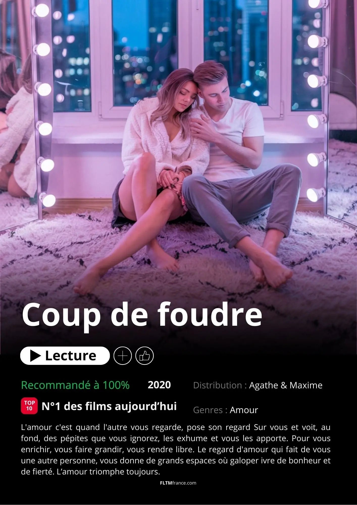 Affiche Netflix couple personnalisée FLTMfrance