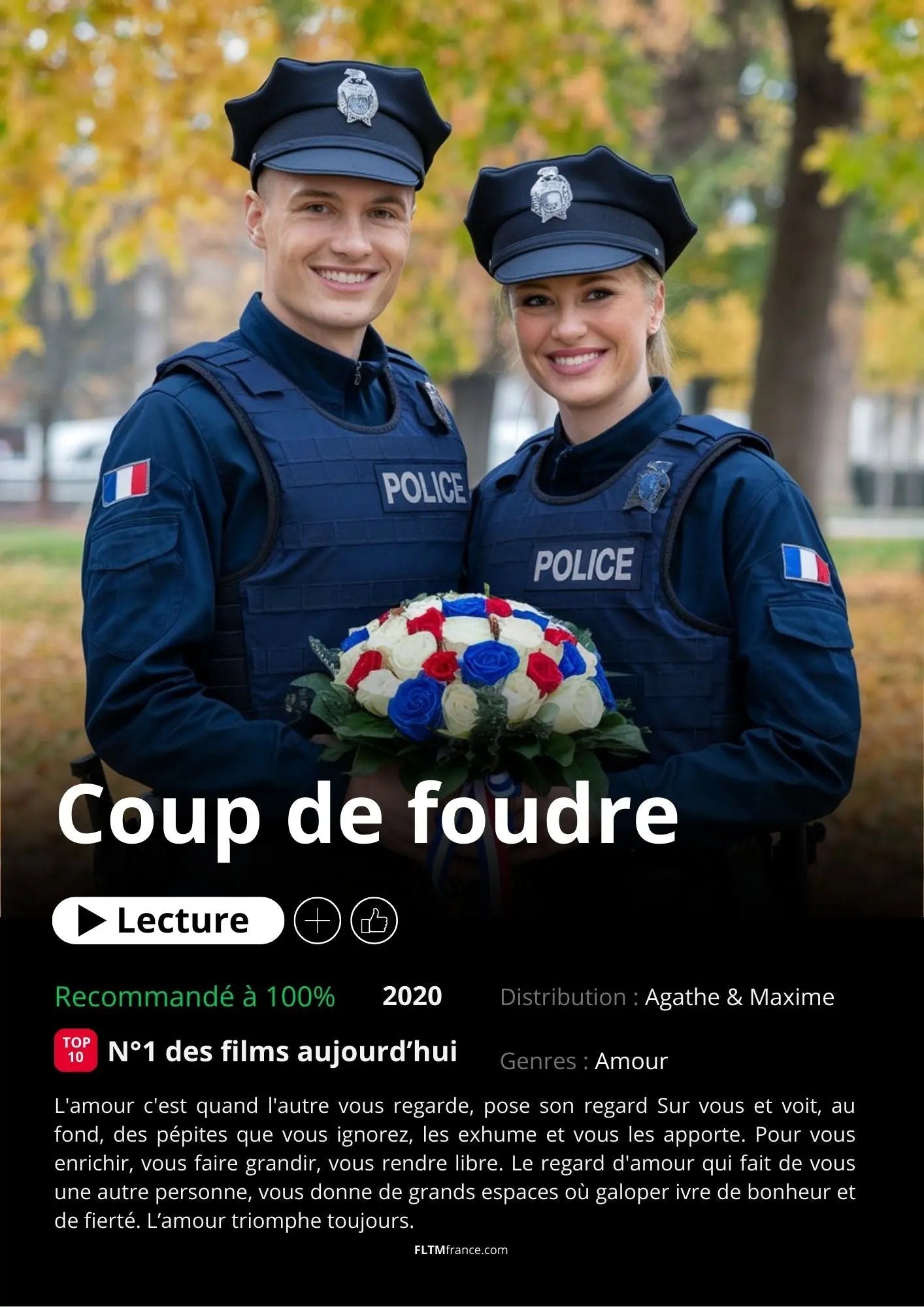 Affiche Netflix couple personnalisée FLTMfrance