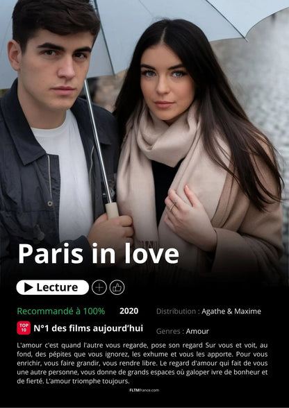 Affiche Netflix couple personnalisée FLTMfrance