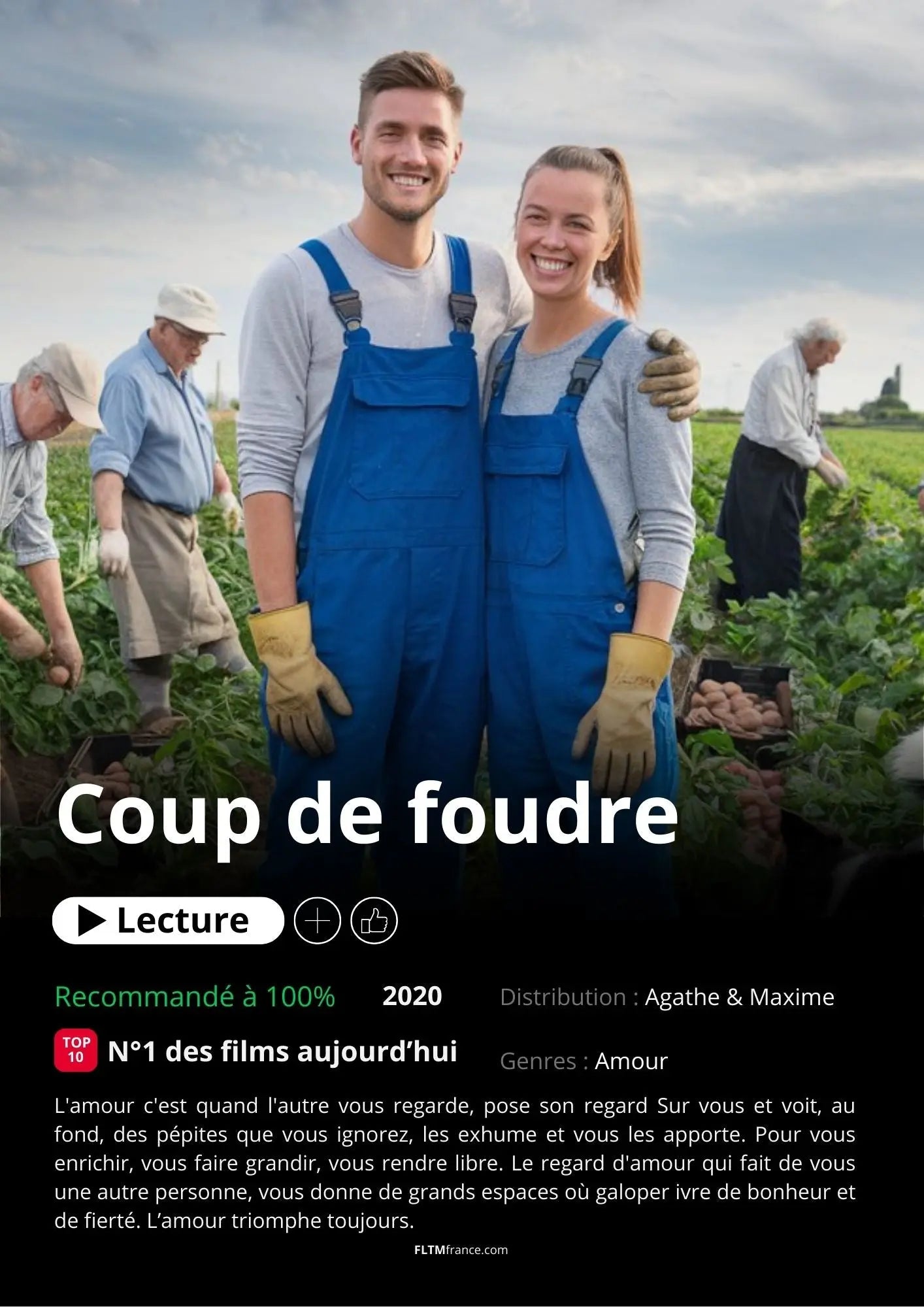 Affiche Netflix couple personnalisée FLTMfrance