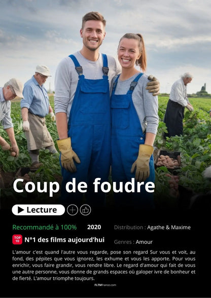 Affiche Netflix couple personnalisée FLTMfrance