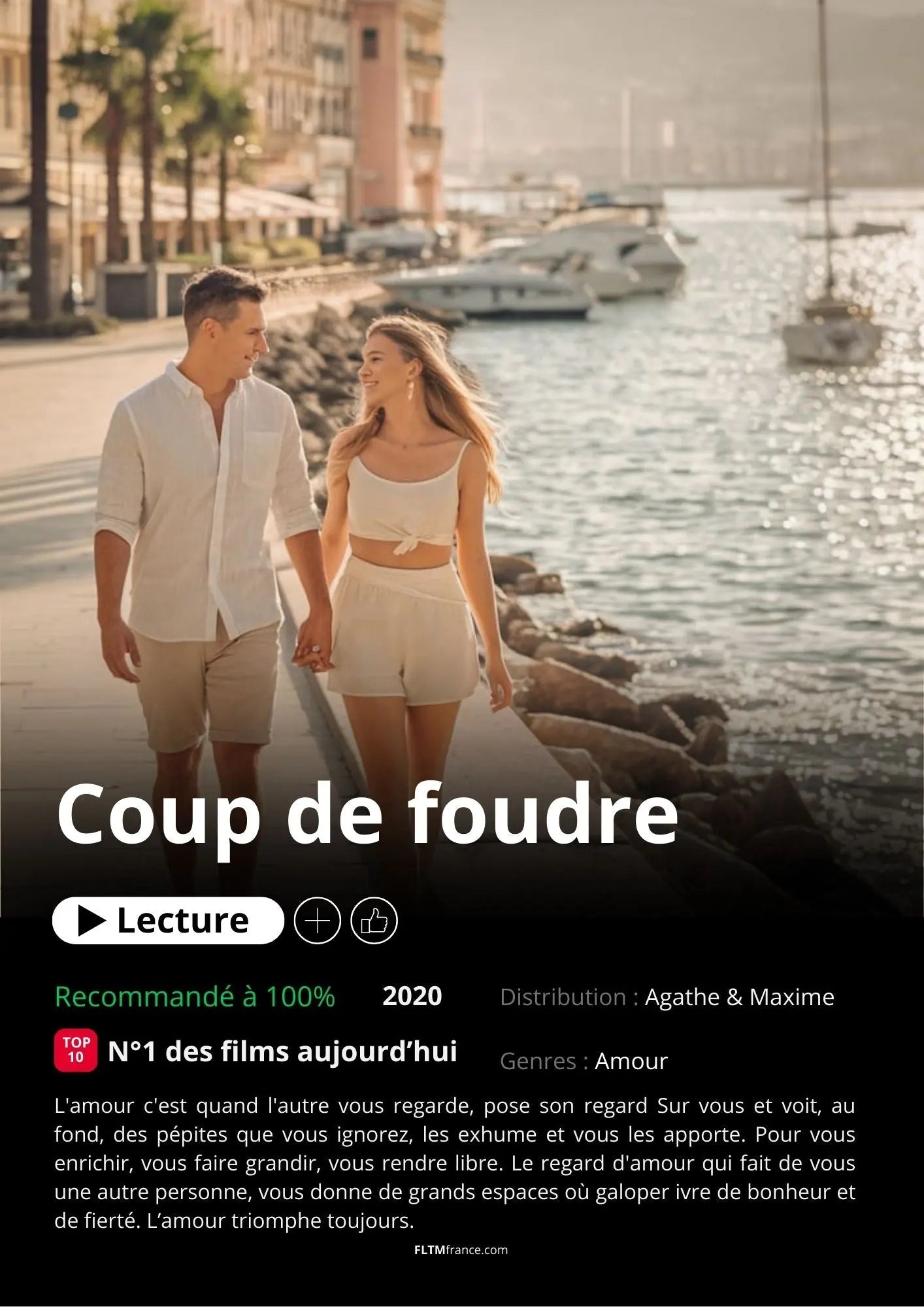 Affiche Netflix couple personnalisée FLTMfrance