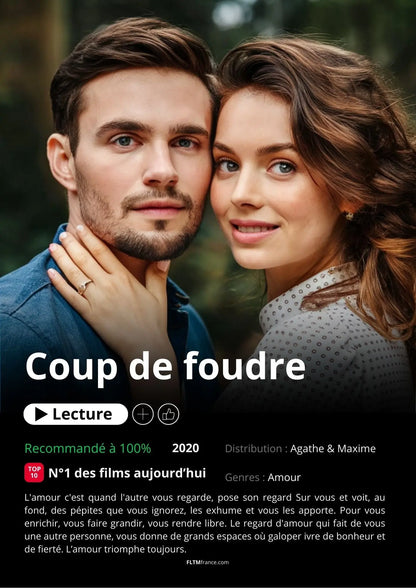 Affiche Netflix couple personnalisée FLTMfrance