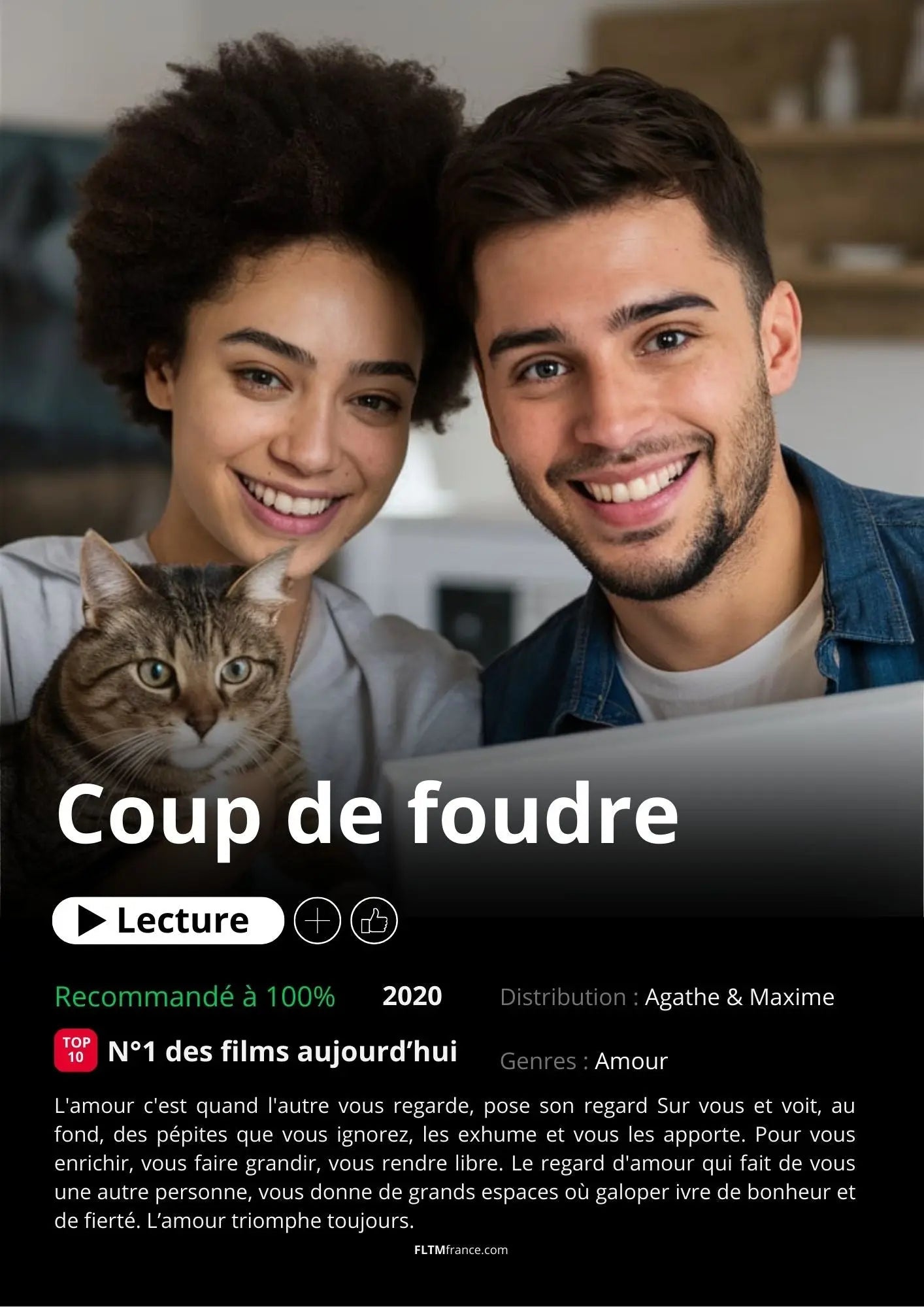 Affiche Netflix couple personnalisée FLTMfrance