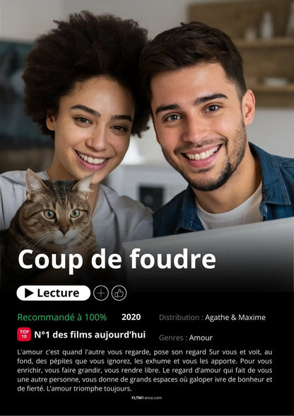 Affiche Netflix couple personnalisée FLTMfrance