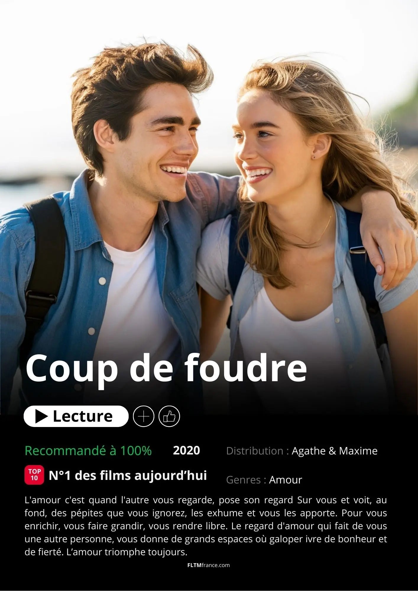 Affiche Netflix couple personnalisée FLTMfrance